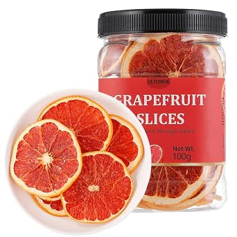 Premium Dried Grapefruit Slices 3.5 Oz/100g,Dehydrated Grapefruit,100% Natural,No Additives & No Sugar Added.