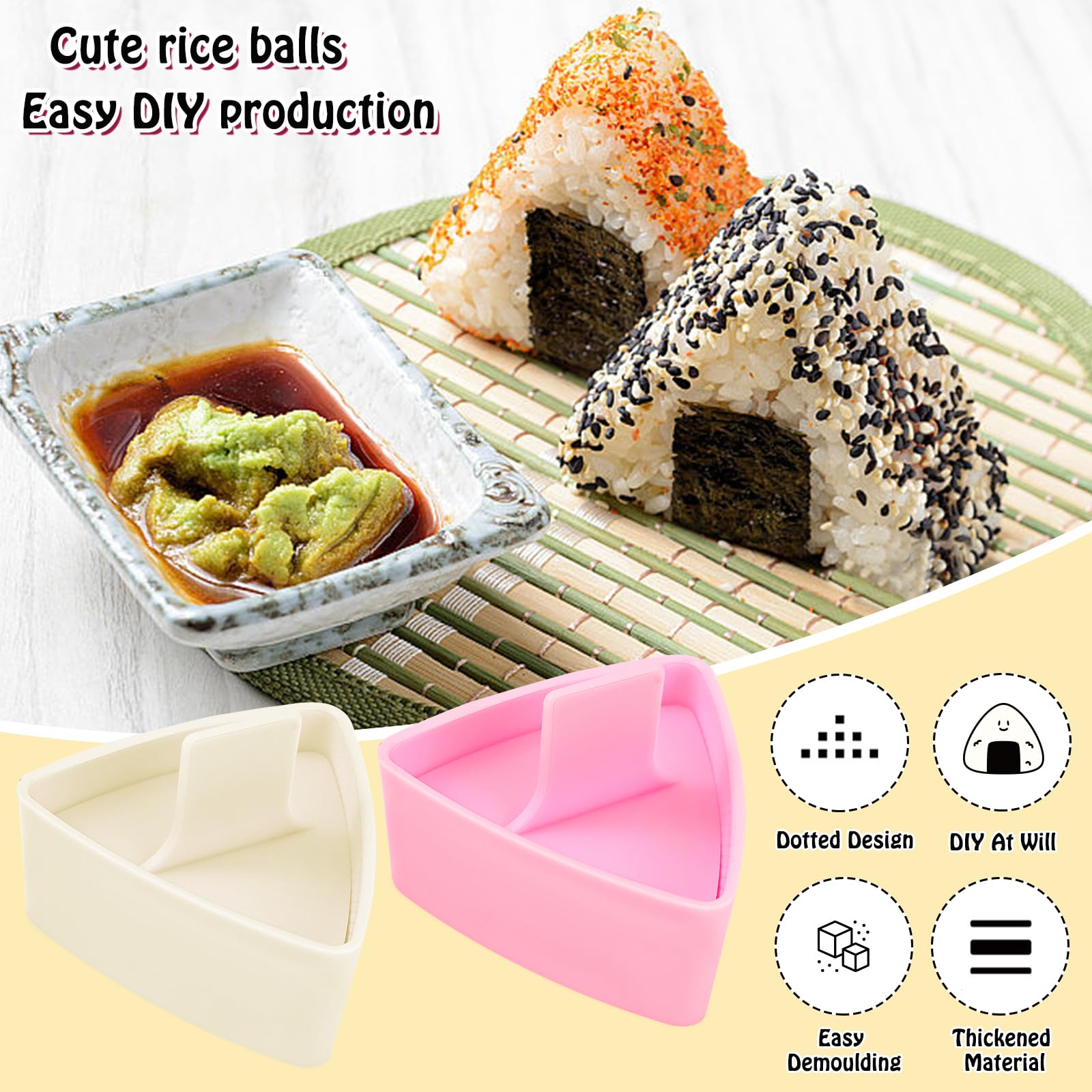 4 Pièces Diy Sushi Moules Onigiri Triangulaire Suchi Décideurs Facile À Utiliser Pour La Décoration De La 7,5 X 4,5 Cm Gazechimp - Maison