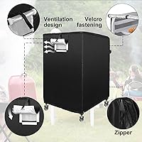 Vista 3 de Negro 10tier 23 "X28" X32" Sheet Rack Cover with Zipper, Ventilado, Oxford Cloth, For Baking, Cooking