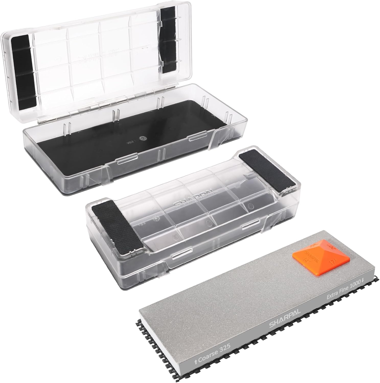 SHARPAL 168H 325 & 1000 Grit Dual-Grit Diamond Sharpening Stone + 160H 2PCS 2-in-1 Non-Slip Sharpening Holder & Storage Case