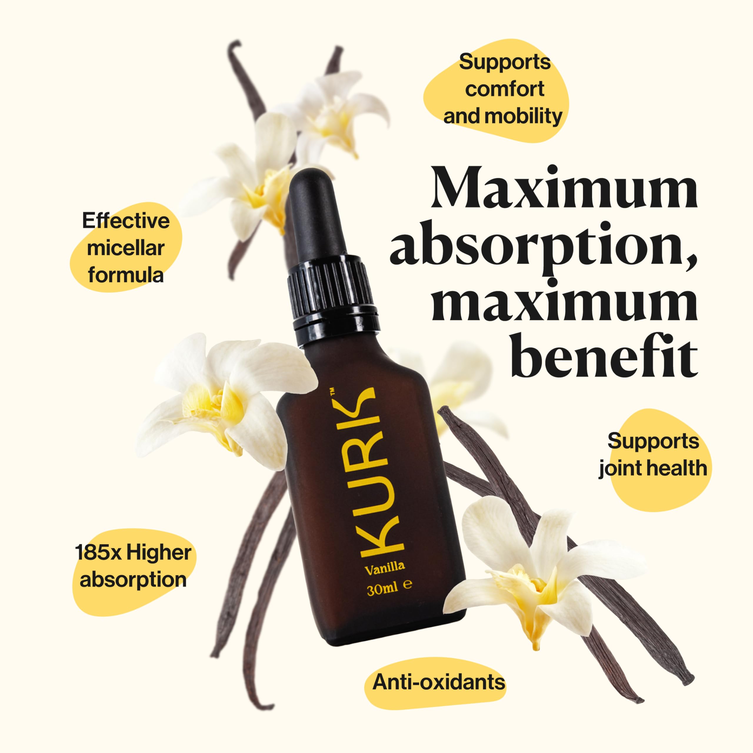 Turmeric Liquid Turmeric Curcumin Supplement (Vanilla) (1 Fl Oz) — Amazon image 5