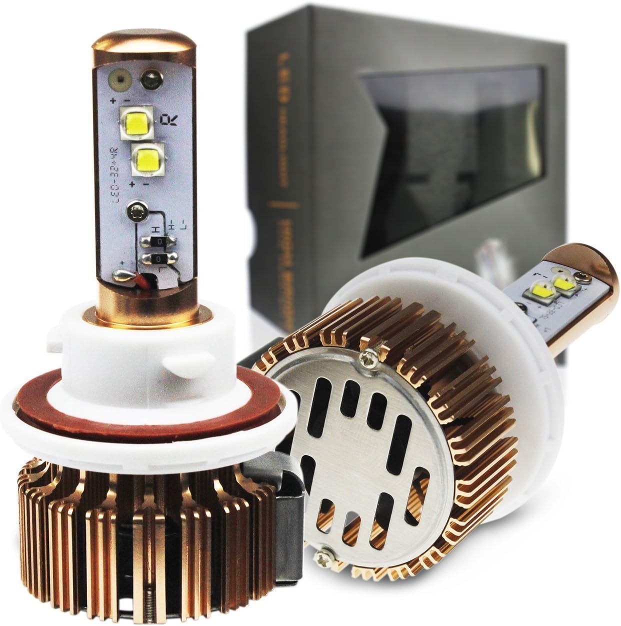 LED Headlights Bulbs H13 by EVITEK, Hi/Lo Beam, Plug & Play, Upgrated Replacement Headlights Conversion Kit, 40W 3,600Lumens and 6,000k White Light - 1 Year Warranty (Pack of 2)