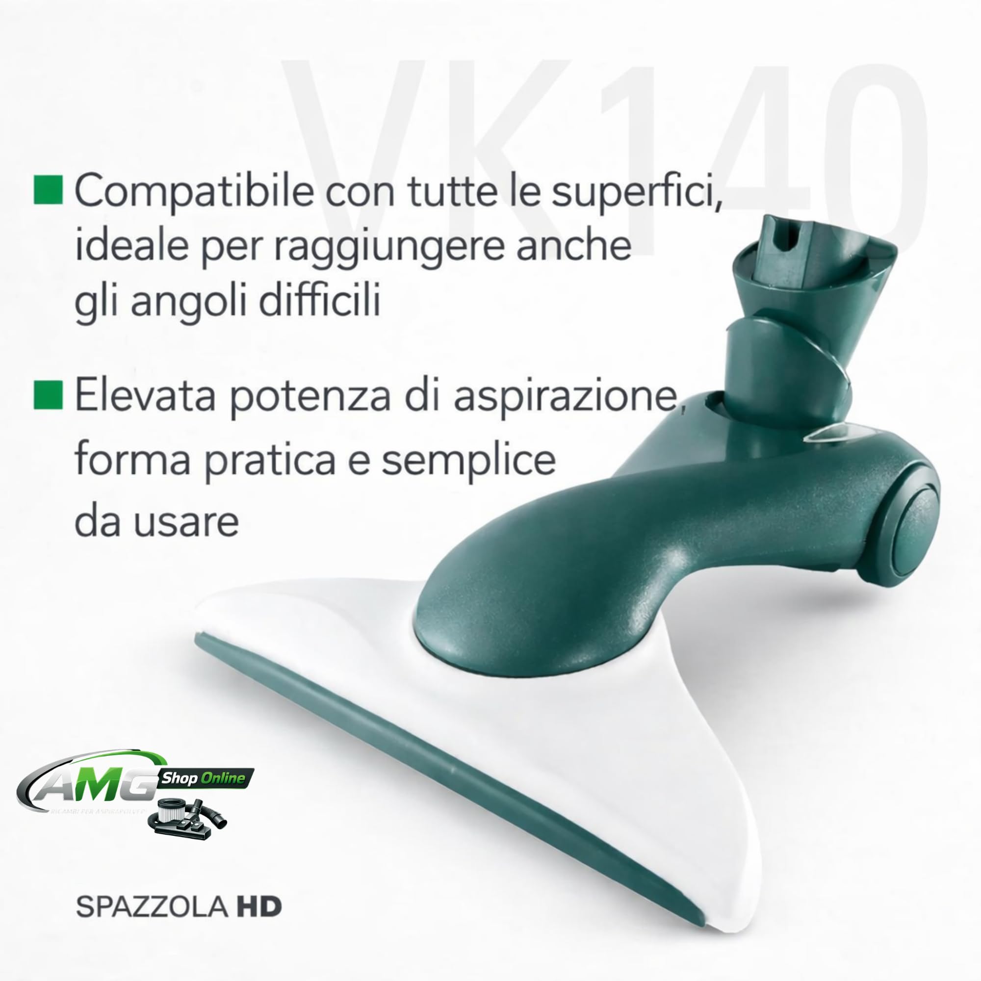Spazzola Folletto HD40 100% COMPATIBILE - COMPRESO DI 6 PROFUMINI e 1 GRIGLIA MOTORE per Aspirapolvere VK140, Ricambio Alta Qualità per Tutti i Pavimenti