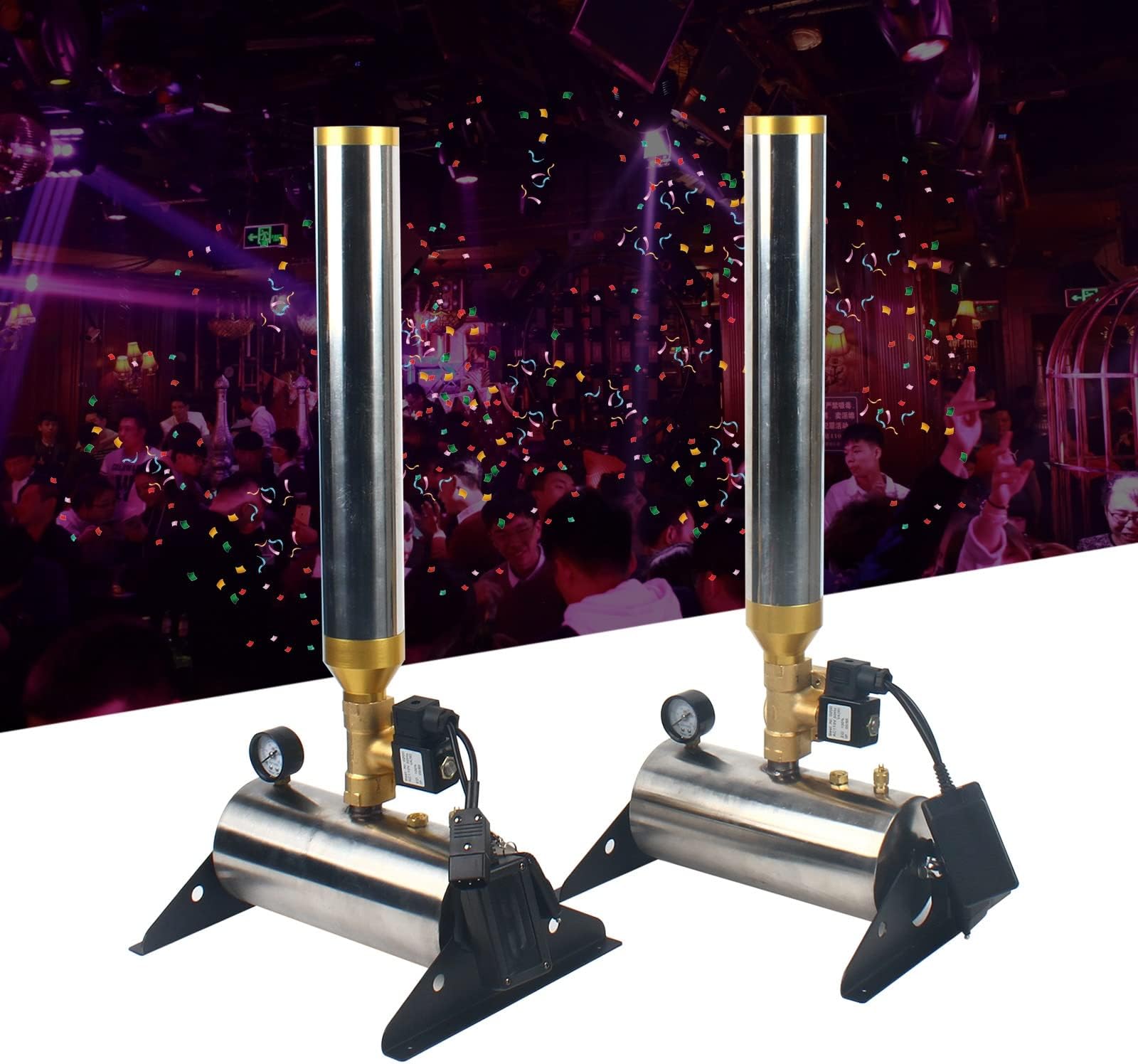 2 PCS Confetti Machine Professional Confetti Launcher Cannon Machine w/Remote 110V 150W Confetti Salute Machine for Concerts Stage Weddings Parties and Special Events