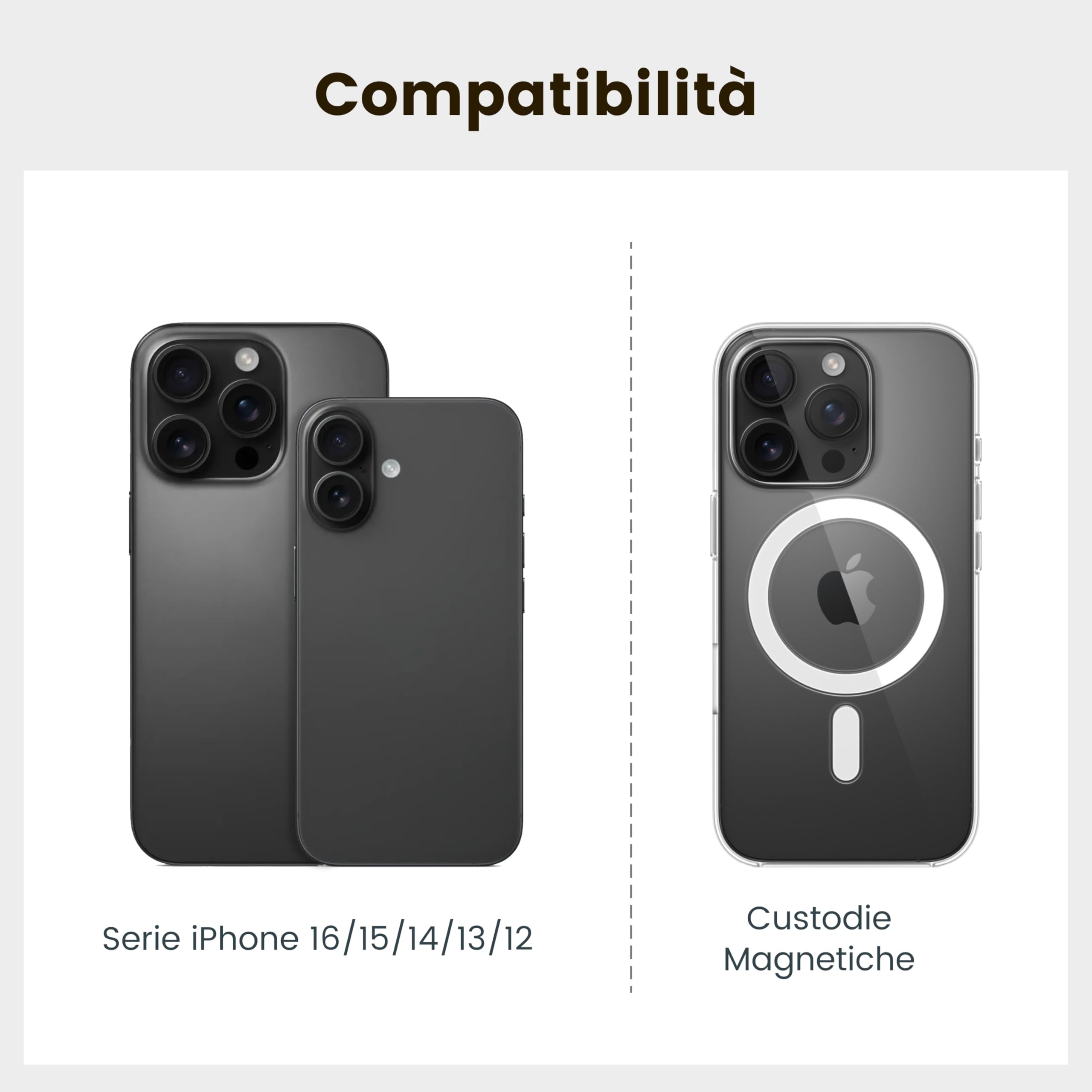 PITAKA Anello Magnetico Gancio Per Cellulare compatibile con il iPhone 16/15/14/13/12, Regolazione Supporto per Telefono compatibile con Magsafe, Leggero Impugnatura Stand [MagEZ Grip 3] Nero/Grigio