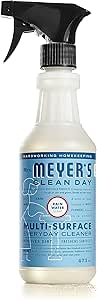 Mrs. Meyer's Clean Day Multi-Surface Cleaner Spray, All-Purpose Cleaner Solution for Countertops, Floors, Walls and More, Rain Water Scent, 473mL Spray Bottle