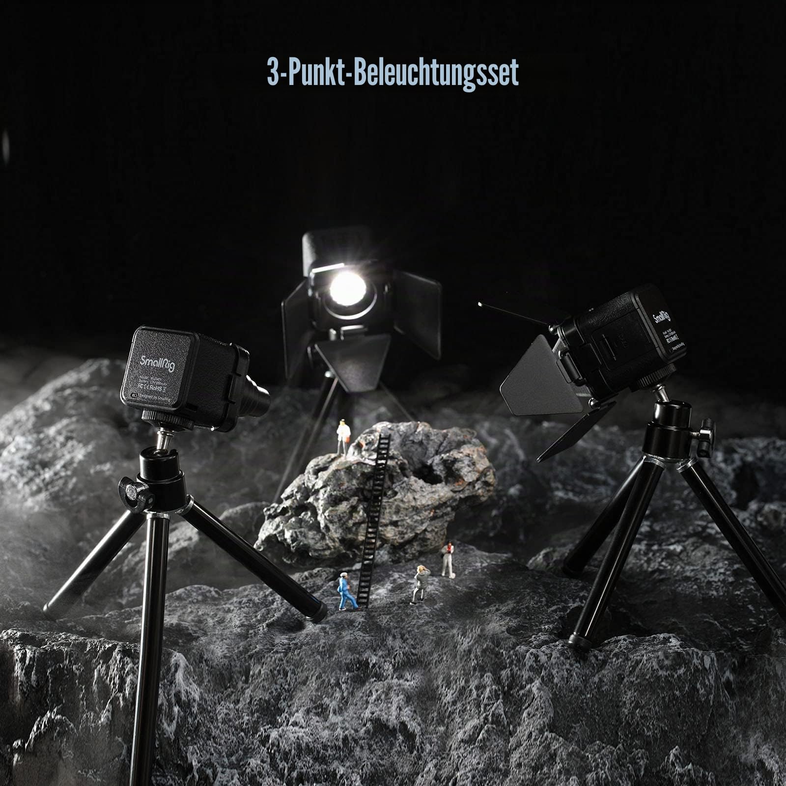 SMALLRIG RM01 LED Videolicht Kit (3 Pack), Videoleuchte Kit Mini Cube mit 8 Farbfiltern, Video Light Kit 5600K CRI95 für Makrofotografie, Entwickelt für Liebhaber von Garage Kits (GK) - 3469
