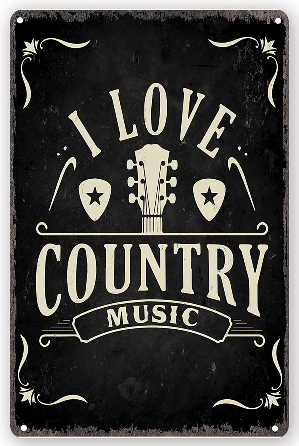Funny Country Music Poster Art Vintage Metal Tin Sign Perfect For Home Bar Cafe Restaurant Store Wall Decoration Metal Tin Sign 6x8 Inch