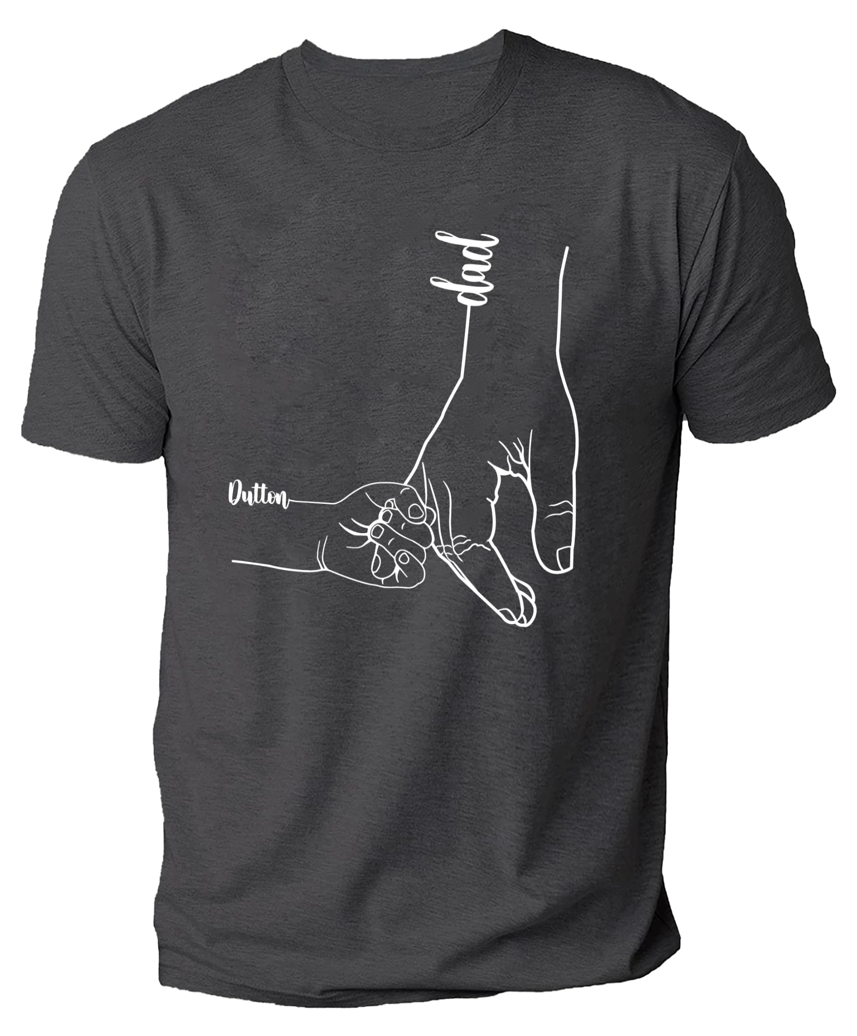 Love SignalPersonalized Kids Hold Grandpa Hand T-Shirt - Customized Grandpa Shirts for Men, Grandpa Gifts, Shirt for Dad