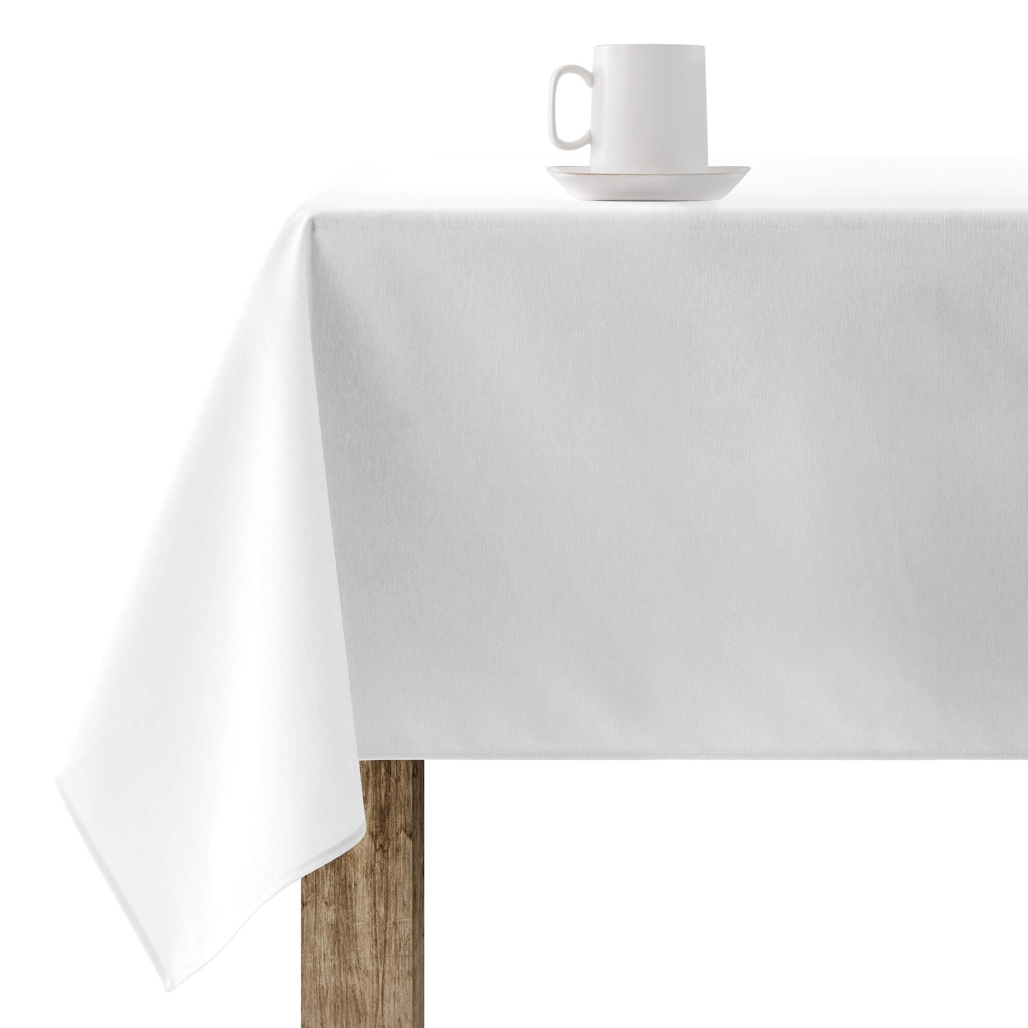 BELUM | Stain-Resin Tablecloth XL Size: 100 x 300 cm. Model: Plain White 103, Tablecloth XL Fabric 100% Cotton Resin, Stain-Resin (Touch not plasticised).