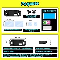 Vista 6 de IINE Steam Deck Protective Case 9 in 1 Full Protection,Soft Silicone Material Shockproof Case,Black