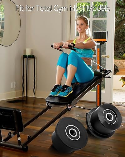 Miniatura 5 de Ruedas mecanizadas mejoradas para Total Gym 1000 Achiever Force Gold Max Platinum Plus Pro Supra Supreme Ultima Ultra XLI, juego de 4 rodillos de