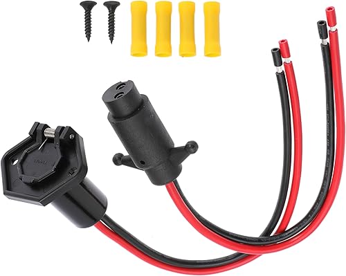 Conector hembra de motor de arrastre de 12 V, conector hembra de 10 AWG, 2 cables, conector de motor de arrastre para barco marino (Plug-FM10)