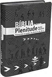 Bíblia de Estudo Plenitude para Jovens NTLH | SBB | Bíblia de Estudo Plenitude para Jovens - Capa em couro sintético, cinza escuro: Nova Tradução na Linguagem de Hoje (NTLH)