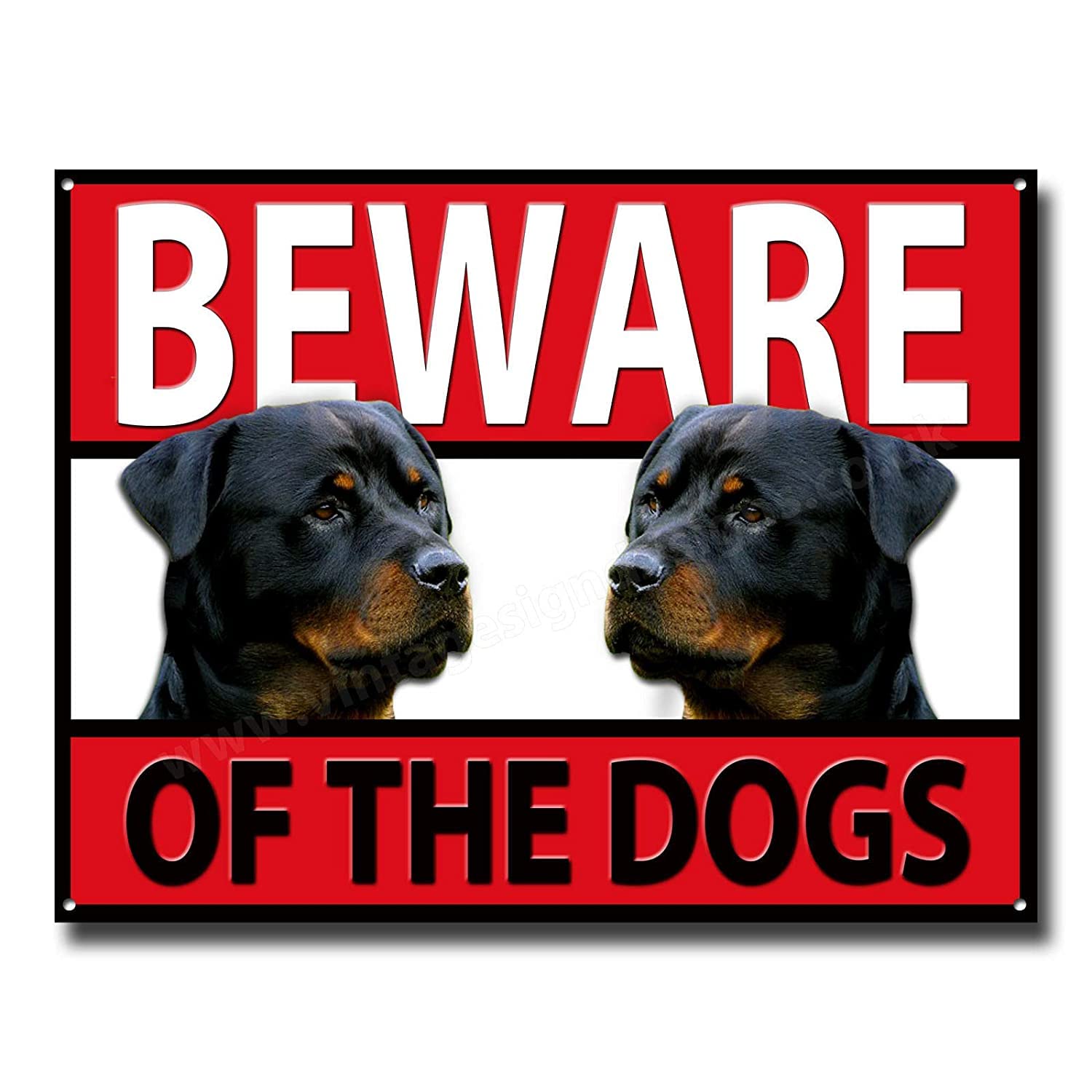 Rifosa A5 6"X8" Rottweiler Beware Of The Dogs Metal Sign,Security,Warning,Guard Dog Sign
