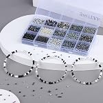 MAIBAOTA Perles noires pour bracelet 4mm Trousse de perles de graines de verre noir 15 Couleur 3mm 2mm Petit tube en plastique perle pour la fabrication de bijoux DIY