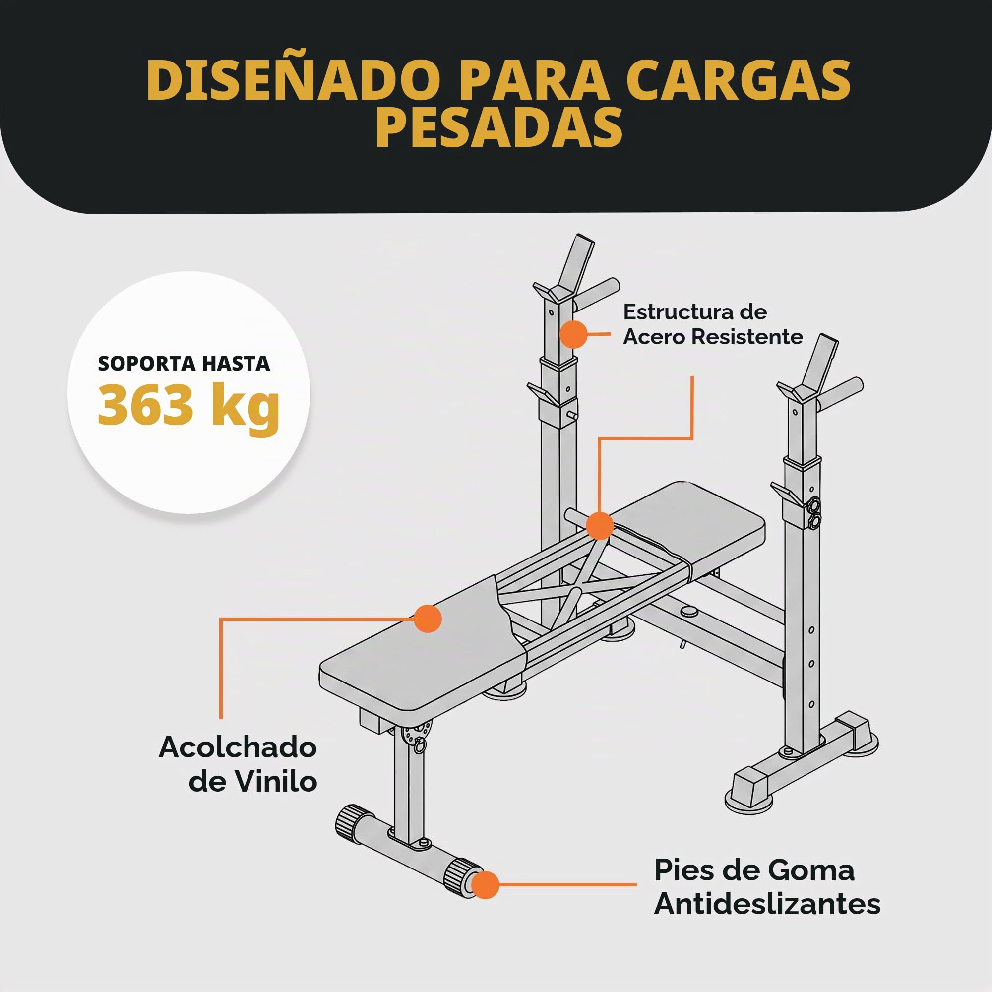 BalanceFrom Banco de entrenamiento multifuncional ajustable olímpico con soporte para sentadillas, extensión de piernas, predicador y almacenamiento de peso