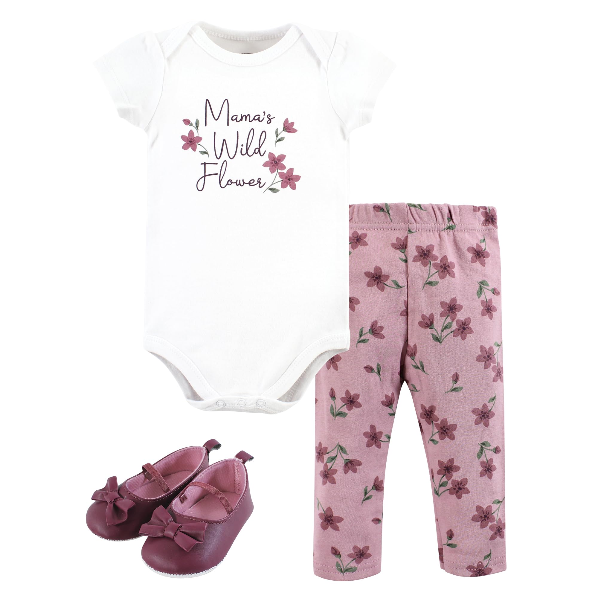 Hudson Baby Unisex Baby Cotton Bodysuit, Pant and Shoe Set