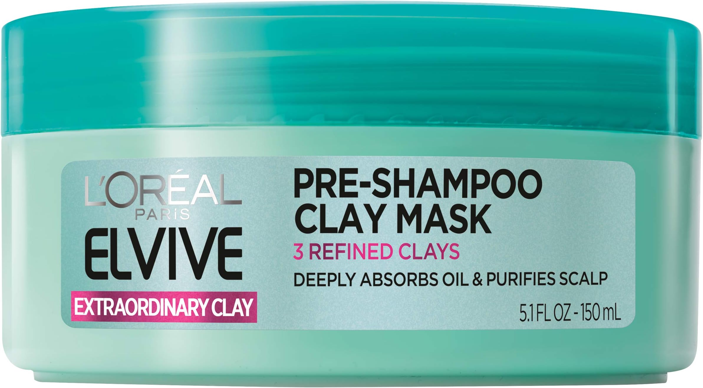 L'Oréal Paris Elvive Extraordinary Clay Pre-Shampoo Mask, 5.1 fl. oz. (Packaging May Vary)