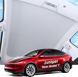 SUMK 2025 Upgrade Magnetic Sunshade Roof for Tesla Model Y Juniper Accessories, [Never Sag & No Light Leakage] Nano Ice-Cr...