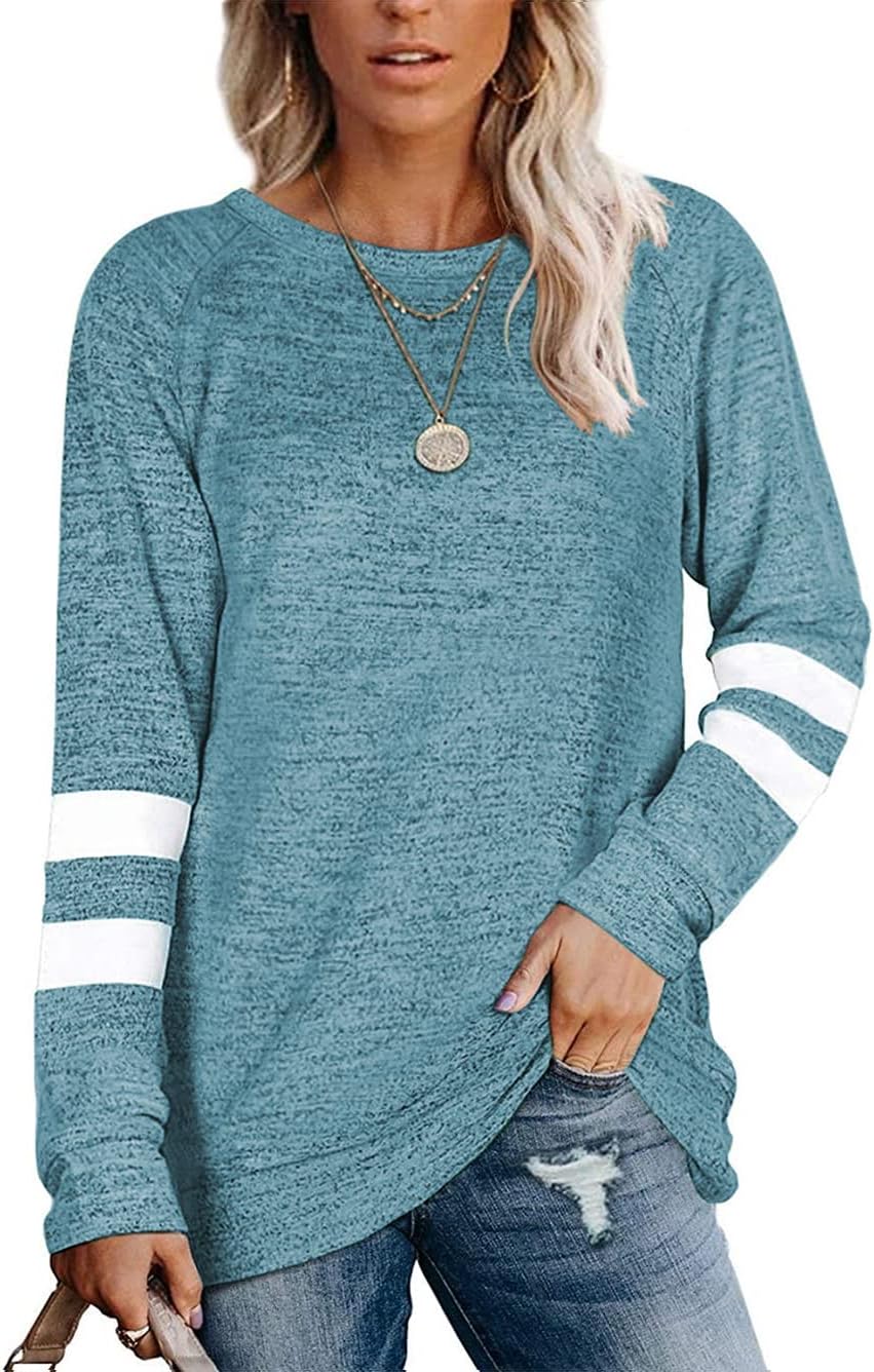 Famulily Women's Long Sleeve Baseball Shirt Crewneck Sweatshirt Fall Fashion Pullover Casual Tunic Tops