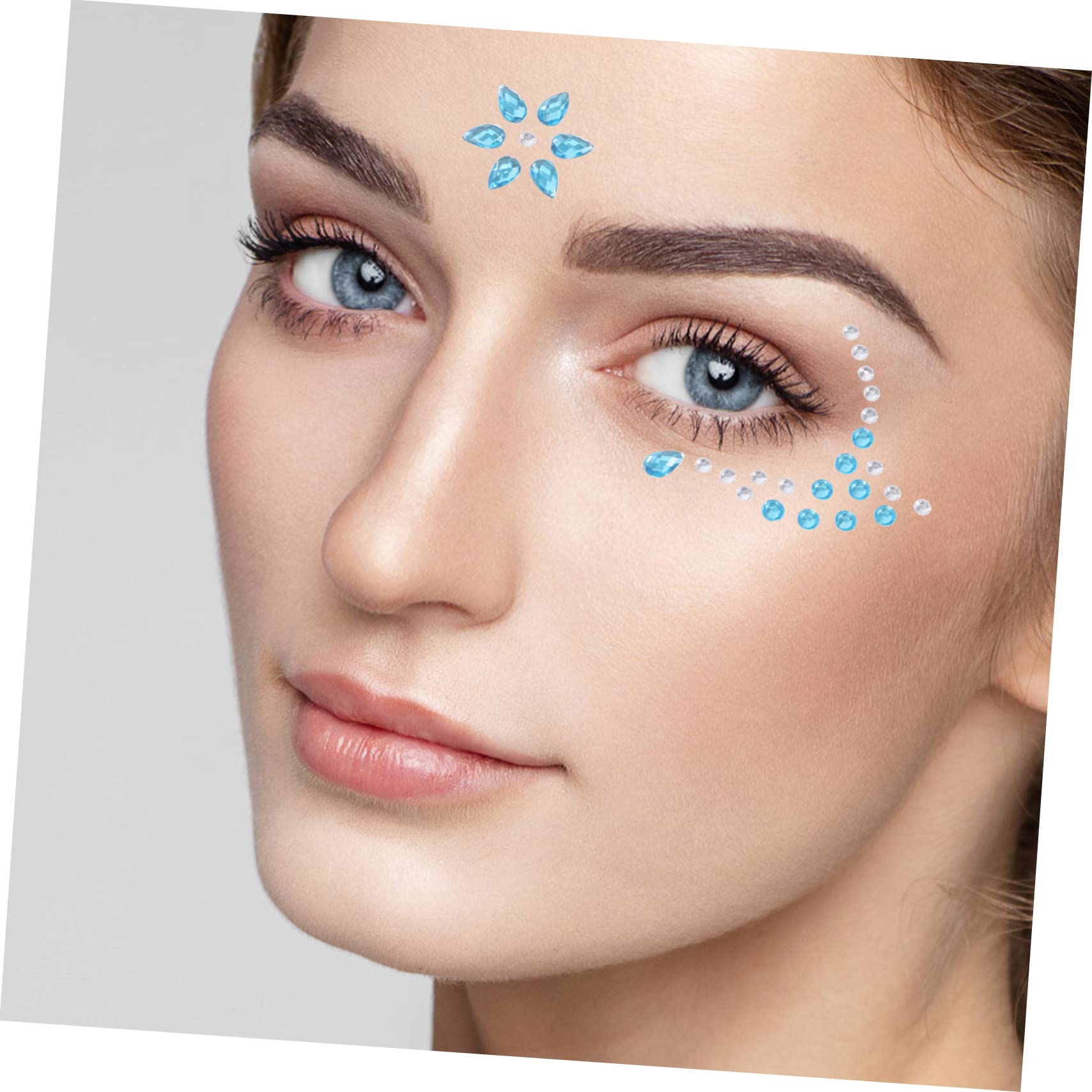 Beavorty 32fogli Gemme Per Viso e Corpo Adesivi Strass Per Makeup Per Festival e Party Facili Da Applicare e Rimuovere Design e Accattivante
