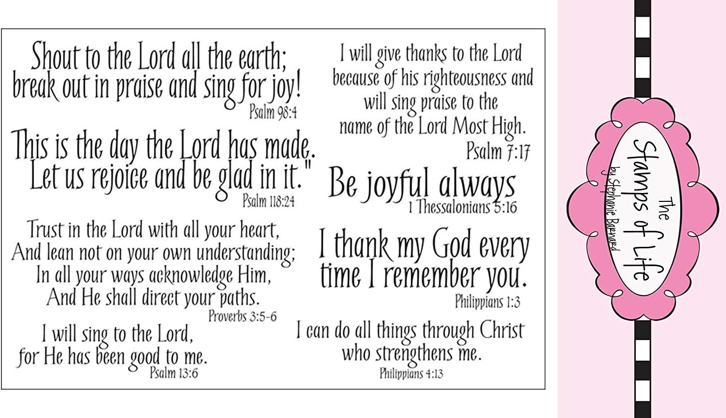 Christian Stamps for Card-Making and Scrapbooking Supplies by The Stamps of Life -Praise4Him Scripture Sentiments