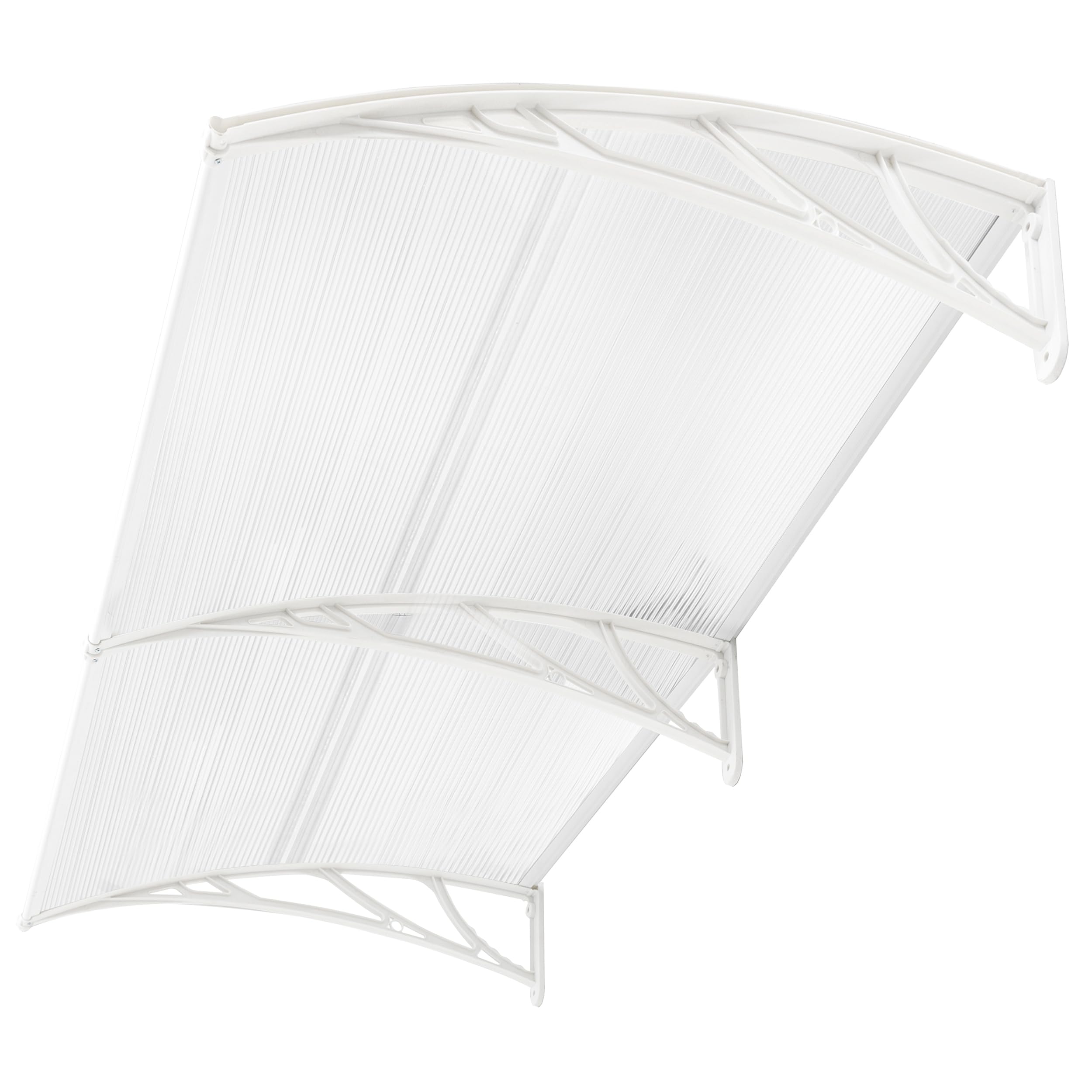 Front Door Canopy Outdoor Awning Shelter 190 x 100 cm Window Rain Roof Cover With Polycarbonate Roofing Sheets Porch Shade Patio UV Protection Back Door Porch Canopies