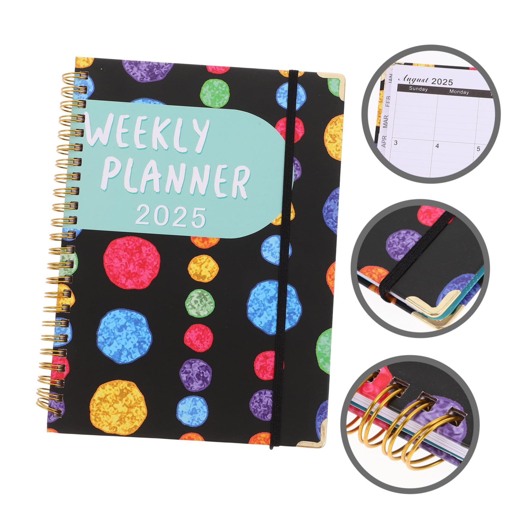 3 Pezzi Planner con Rilegatura Doppia Wire Organizer Mensile e Settimanale per Ufficio Agenda Compatta per Studenti e Professionisti con Copertina Colorata e Design Angoli Quadrati