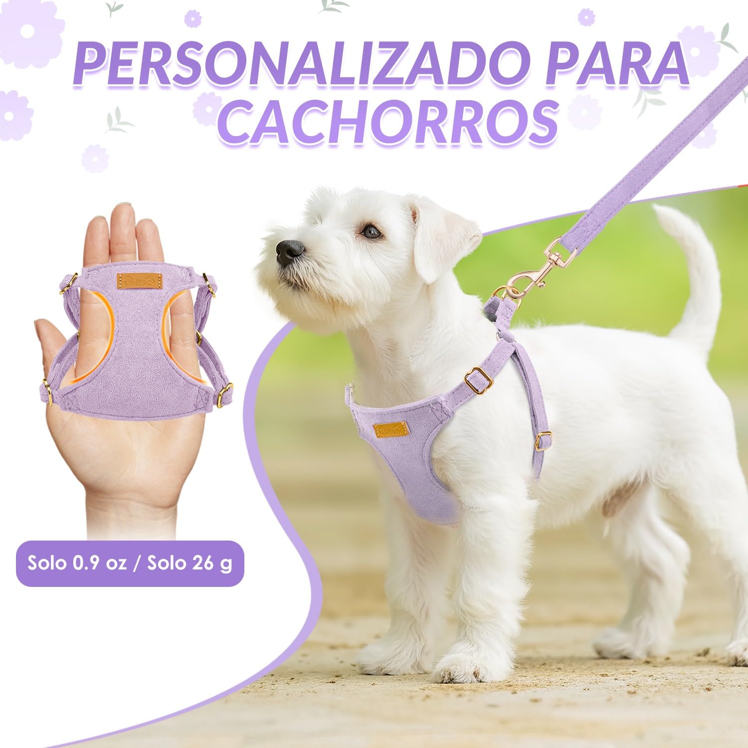 SlowTon Arnés Antitirones para Perros con Correa – Arnés Suave y Ligero de Entrada Fácil para Cachorros, Arnés Ajustable para Perros Pequeños y Medianos