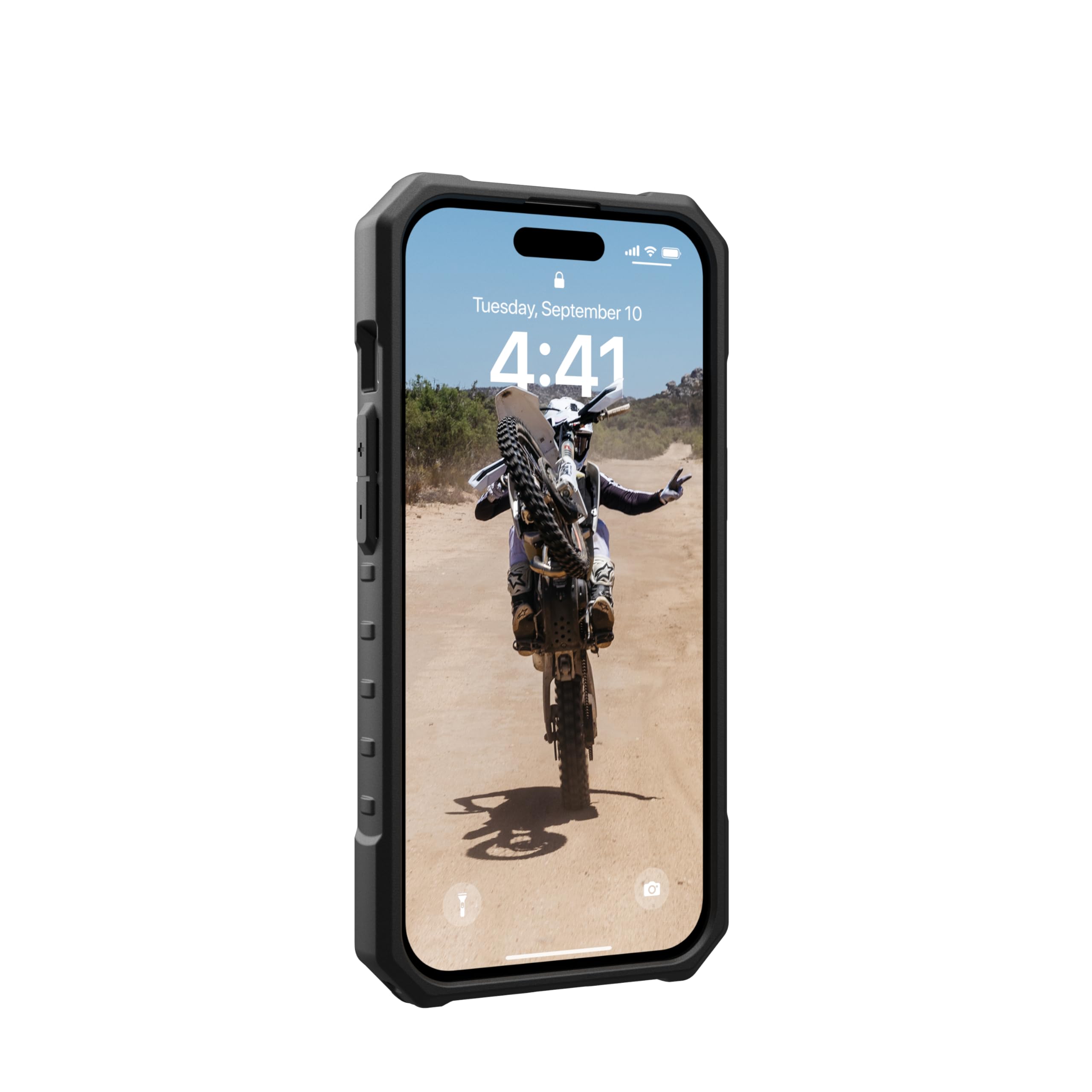 URBAN ARMOR GEAR UAG Schutzhülle kompatibel mit iPhone 15, 15,5 cm (6,1 Zoll), Pathfinder, transparent, aschfarben/schwarz, eingebauter Magnet, kompatibel mit MagSafe-Ladegerät, robuste, transparente