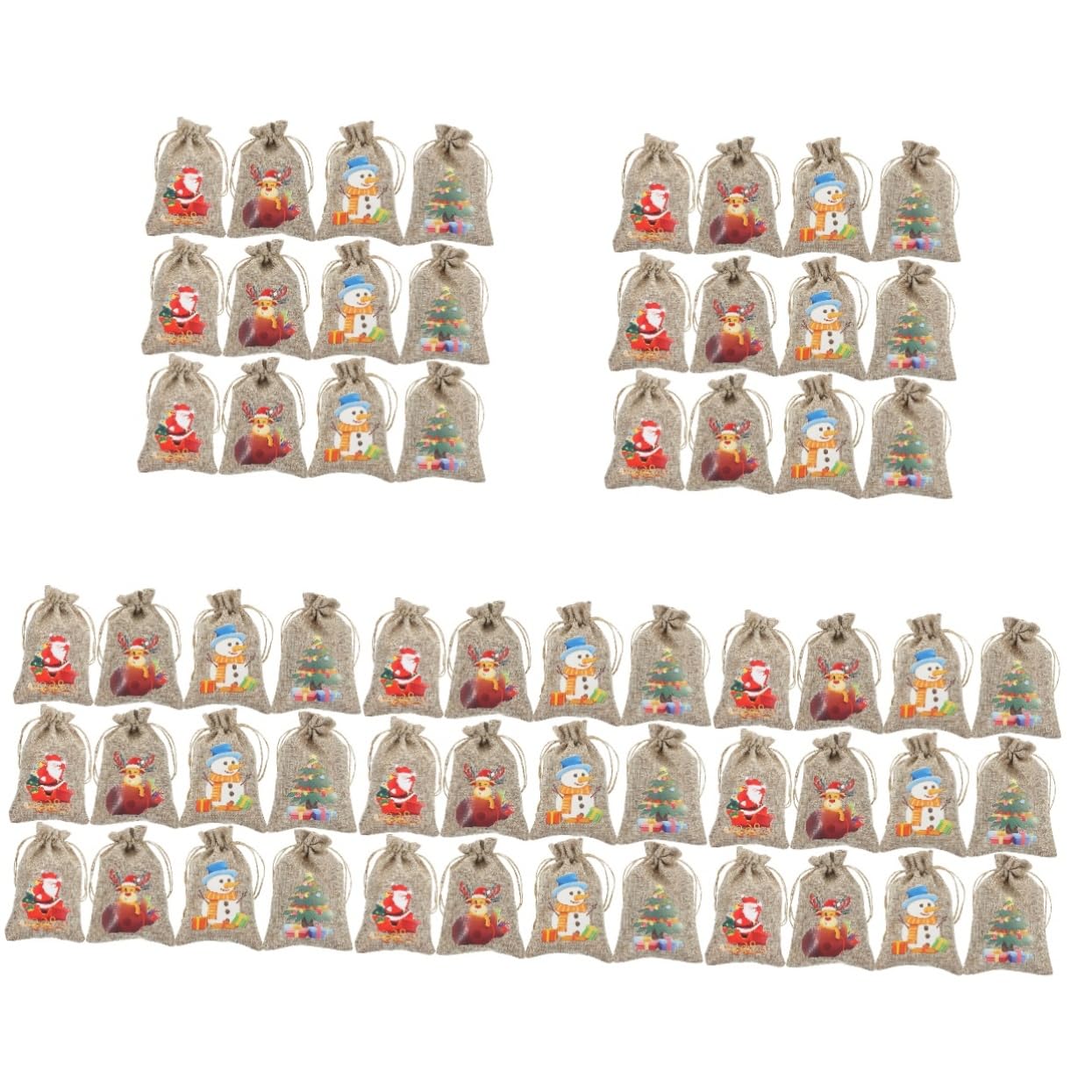 FRCOLOR 5 Juegos Saco De Navidad Regalar Bolsa De Navidad Bolsas Bolsas De Galletas Bolsitas Cajas Bolsa De Embalaje Con Cordón Mochilas De Cuerdas Lino Piezas X 5