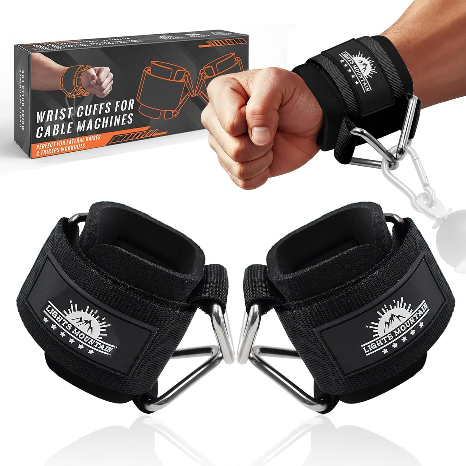 Adjustable Wrist Cuffs Neoprene Padded Straps for Cable Machines Strength Training Equipment