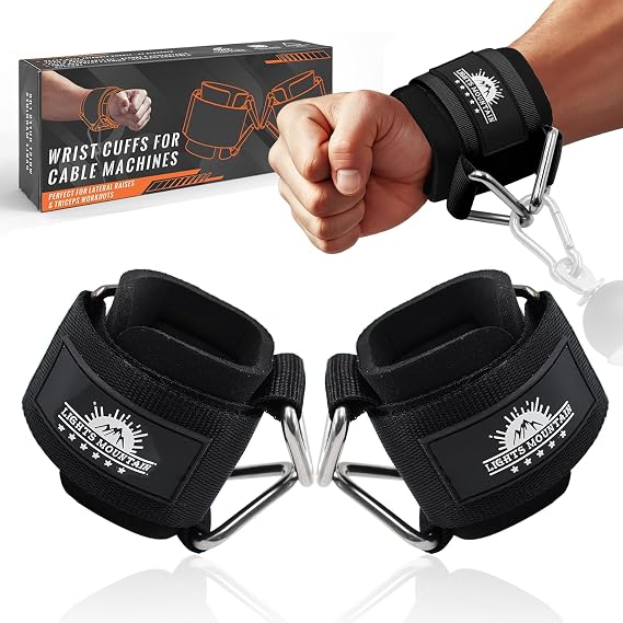 Wrist Cuffs For Cable Machines Padded & Adjustable Straps For Lateral Raises, Tricep Pushdowns & Strength Training