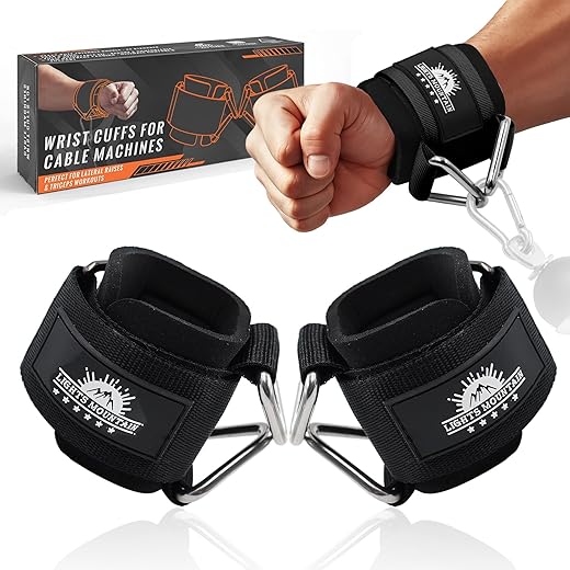 Adjustable Wrist Cuffs Neoprene Padded Straps for Cable Machines Strength Training Equipment