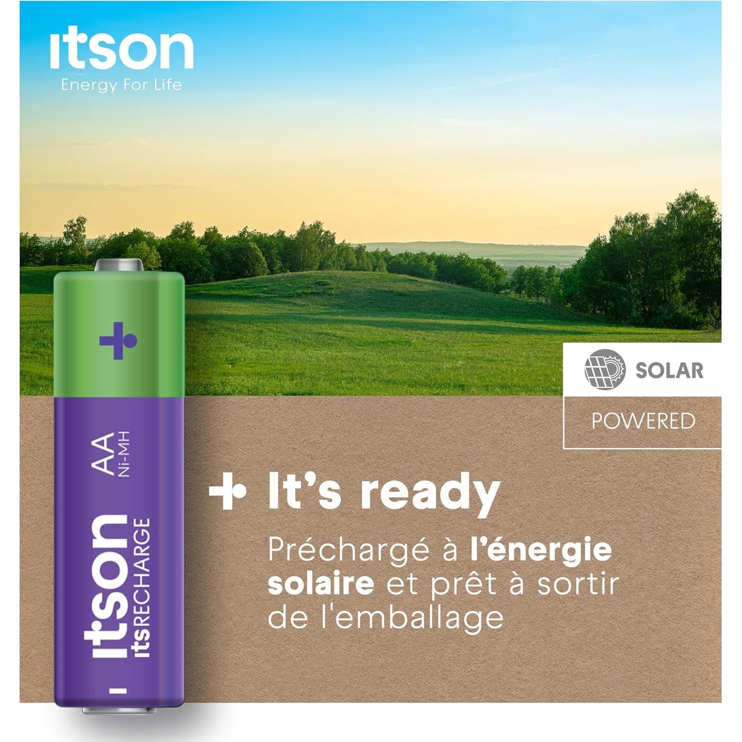 ITSON Lot de 3 x 4 Piles Rechargeables AA prêtes à l'emploi Pro NiMH, 2000 mAh. Idéales pour télécommandes, Torches, horloges