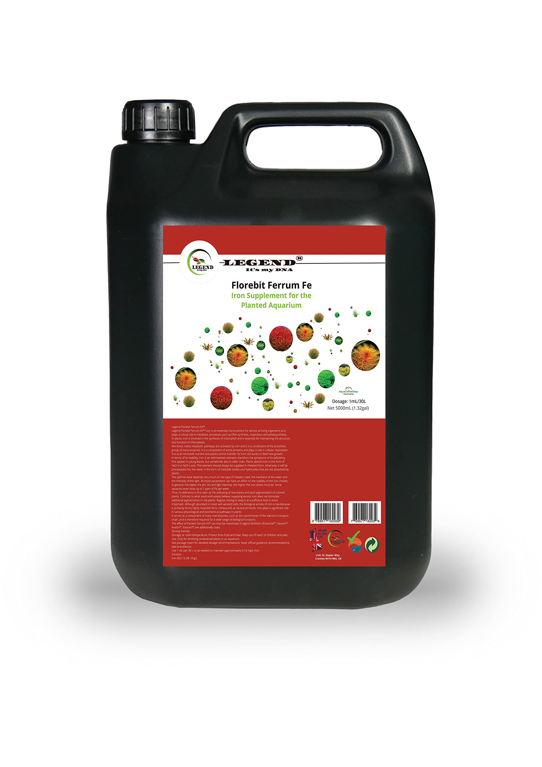 Legend Florebit Ferrum Fe™ 100 ml 250 ml 500 ml 1000 ml Eisen Aquariumpflanzendünger Rote Pflanzen (5000 ml)
