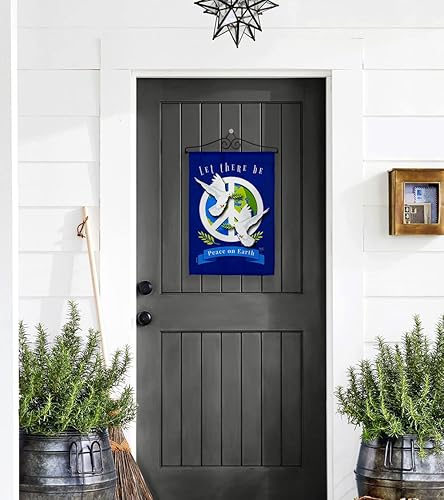 Miniatura 12 de Breeze Decor Peace on Earth - Juego de banderas de jardín para colgar en la pared, expresión espiritual, esperanza inspiradora, amor, sabiduría,