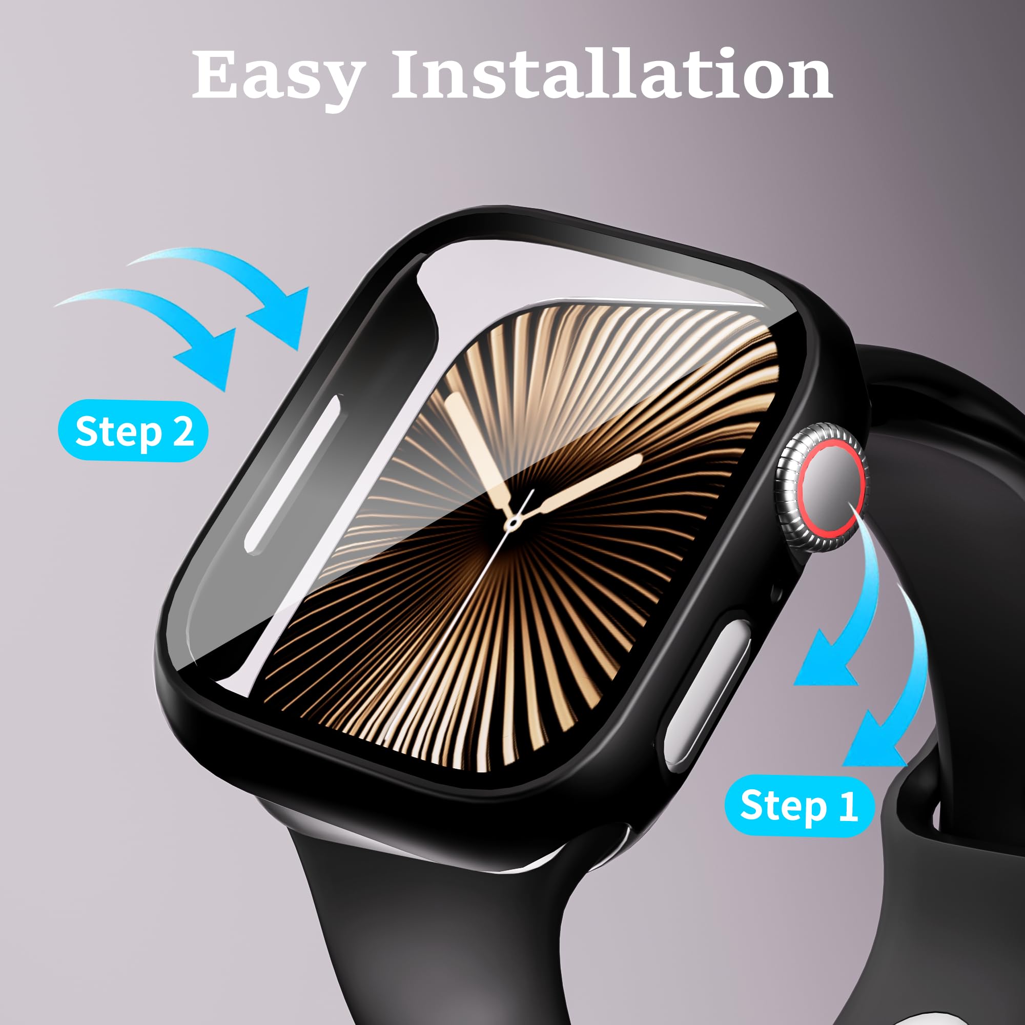 [16 Stück] Harte PC-Hülle mit Displayschutzfolie, kompatibel mit Apple Watch Series 7 45 mm, Full Edge All Around Schutzhülle Anti-Scratch Frame Cover für iWatch Smartwatch Zubehör
