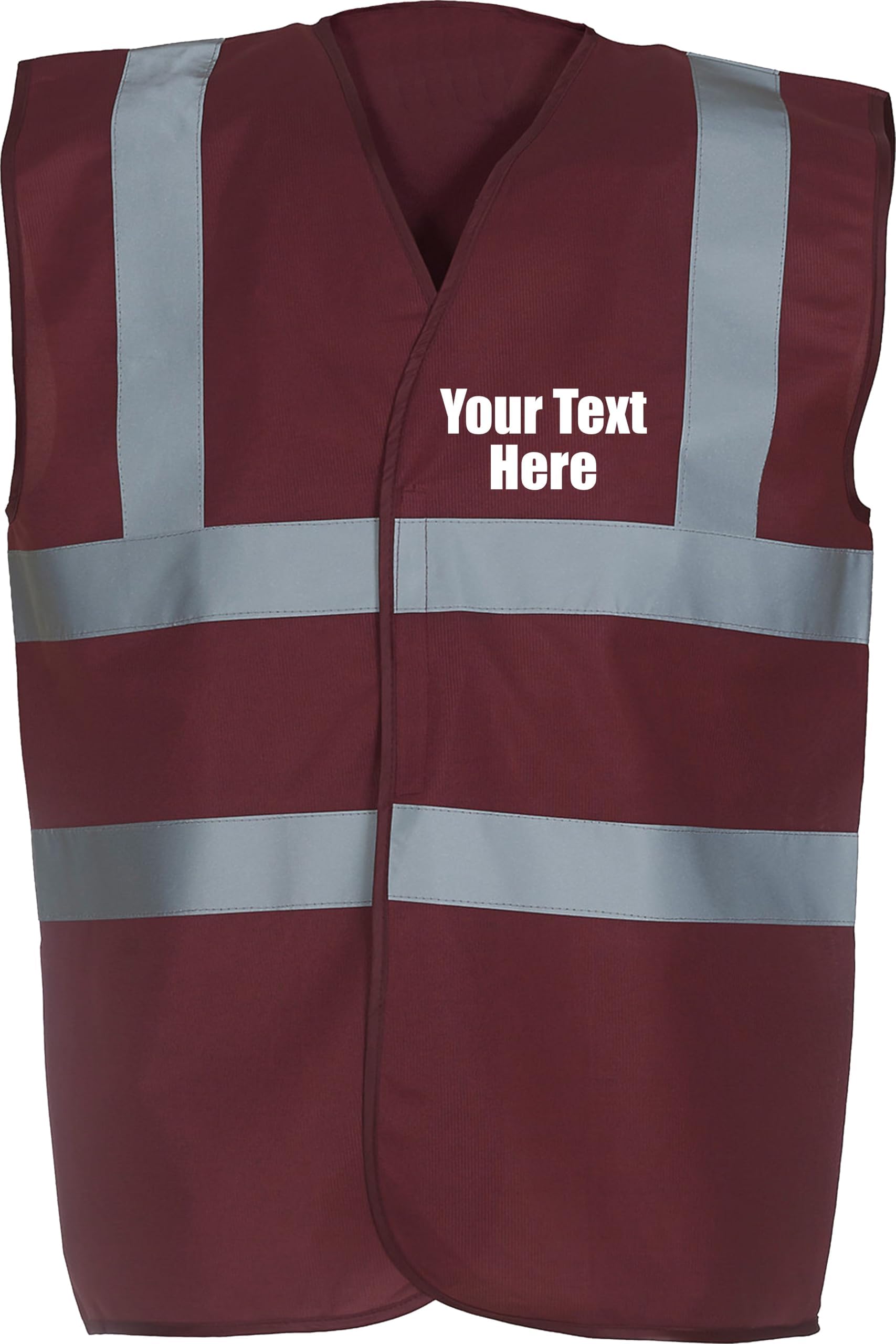 Personalised Printed Back Front Hi Vis Vest Your Custom Slogan/Text/Name/Logo Reflective Waistcoat Workwear Uniform High Visibility Safety Vest Gift Unisex Top