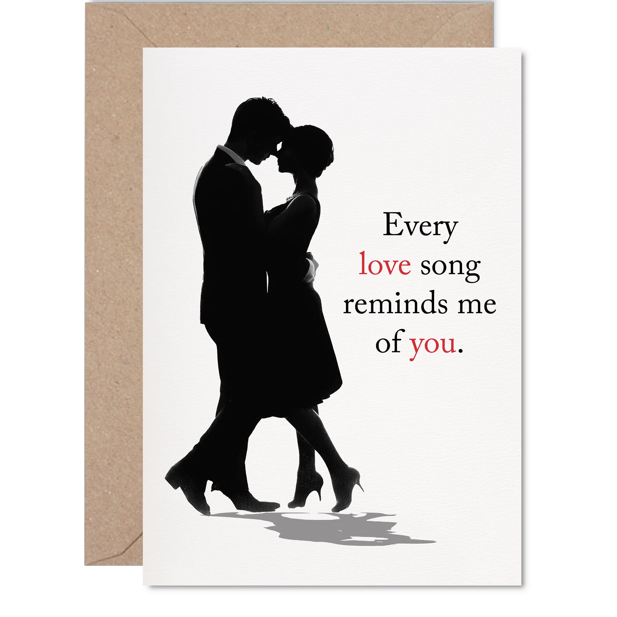 Family Anniversary Card - Every Love Song - Happy Anniversary Card for Family from Colleague Friends, A5 Wedding Anniversaries Greeting Cards