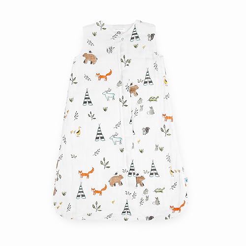 Little Unicorn Bolsa de dormir de muselina de algodón Forest Friends  100% algodón  Super suave y ligero  Bebé  Talla XL 18-24 meses  Lavable a