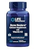 Bone Restore with Vitamin K2 – Bone Health Supplement for Strong Bones – 3 Types of Absorbable Calcium, Vitamins D3 and K2, Minerals – Gluten-Free, Non-GMO – 120 Capsules
