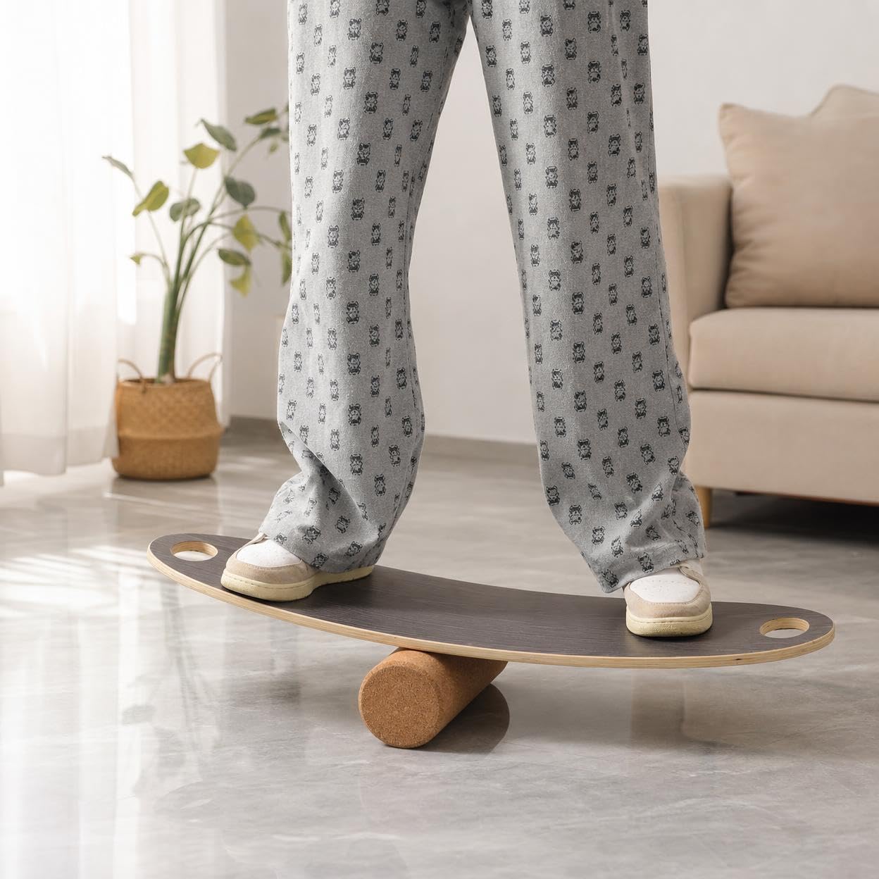 Tavola di Equilibrio in Legno Composito, Per Appassionati di, Design Portatile con Rullo