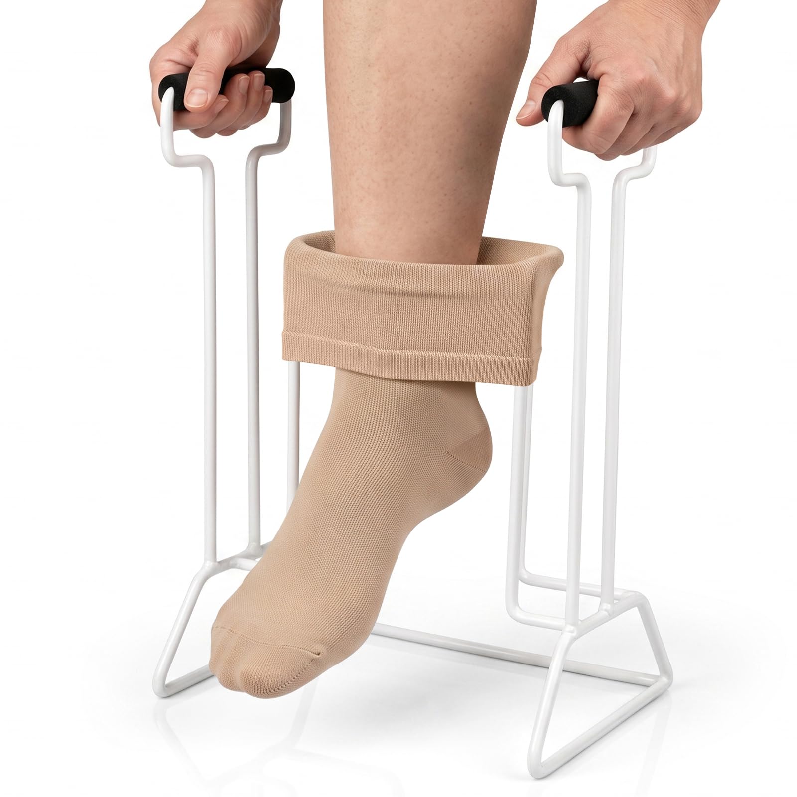 Enfile Bas de Contention, Enfile-Chaussettes et Bas de Contention, pour personnes âgées, aide à la mobilité après une opération de la hanche, adaptée à un tour de mollet inférieur à 46 cm