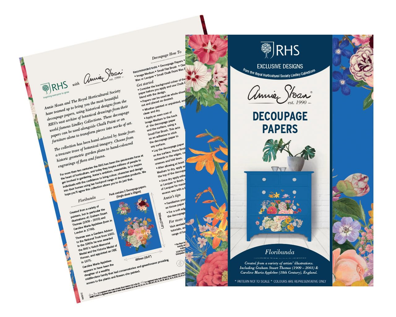 Annie Sloan RHS Decoupage Paper FLORIBUNDA