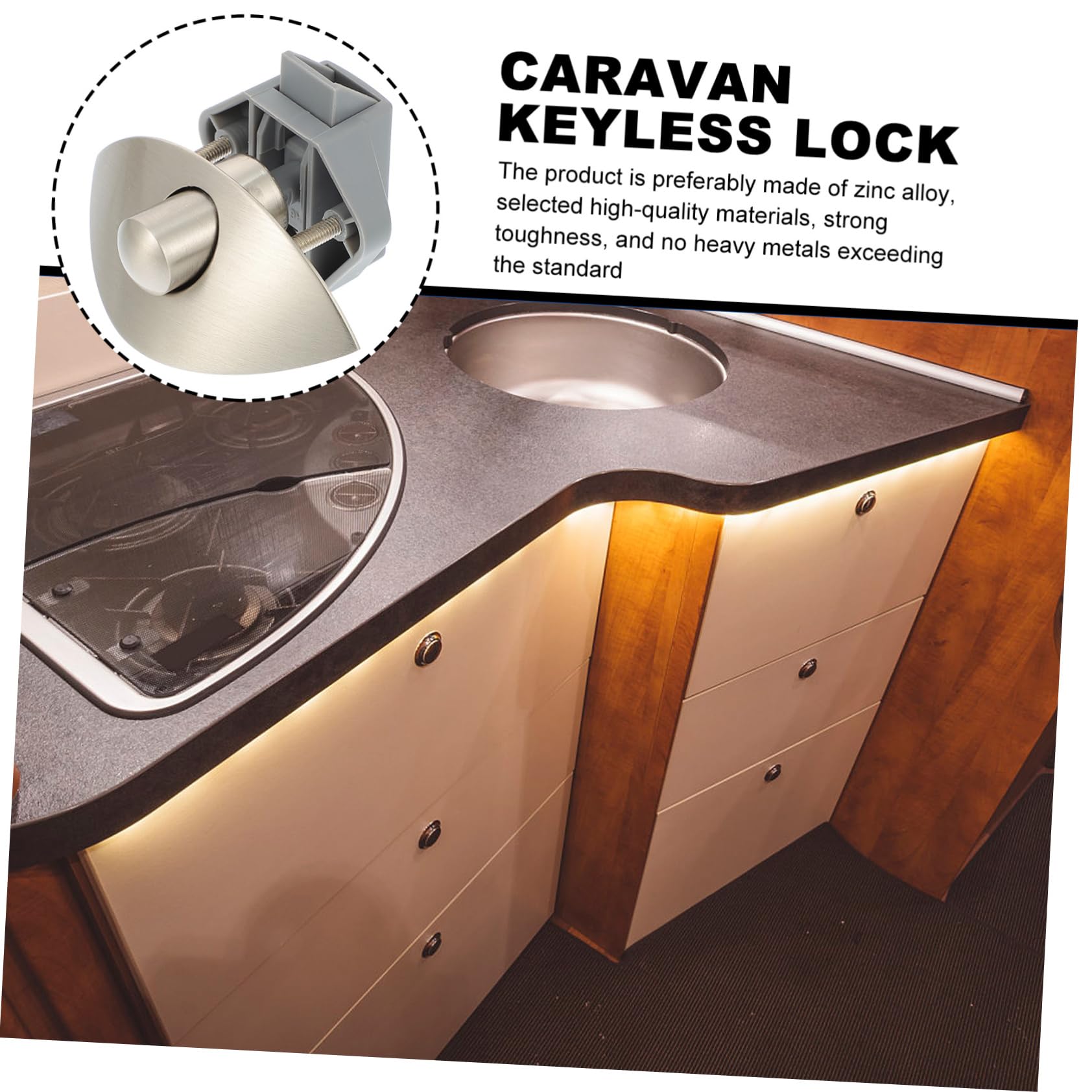 4 Sätze Rv Push Latch Robuster Druckknopfverschluss Zinklegierung für Möbelanwendungen Installieren Langlebig für Schränke