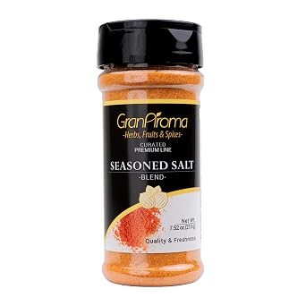 GranAroma Seasoned Salt, Savory Blend, Seasoning for Grilled Meats, Roasted Vegetables, and Soups 7.52 Ounce