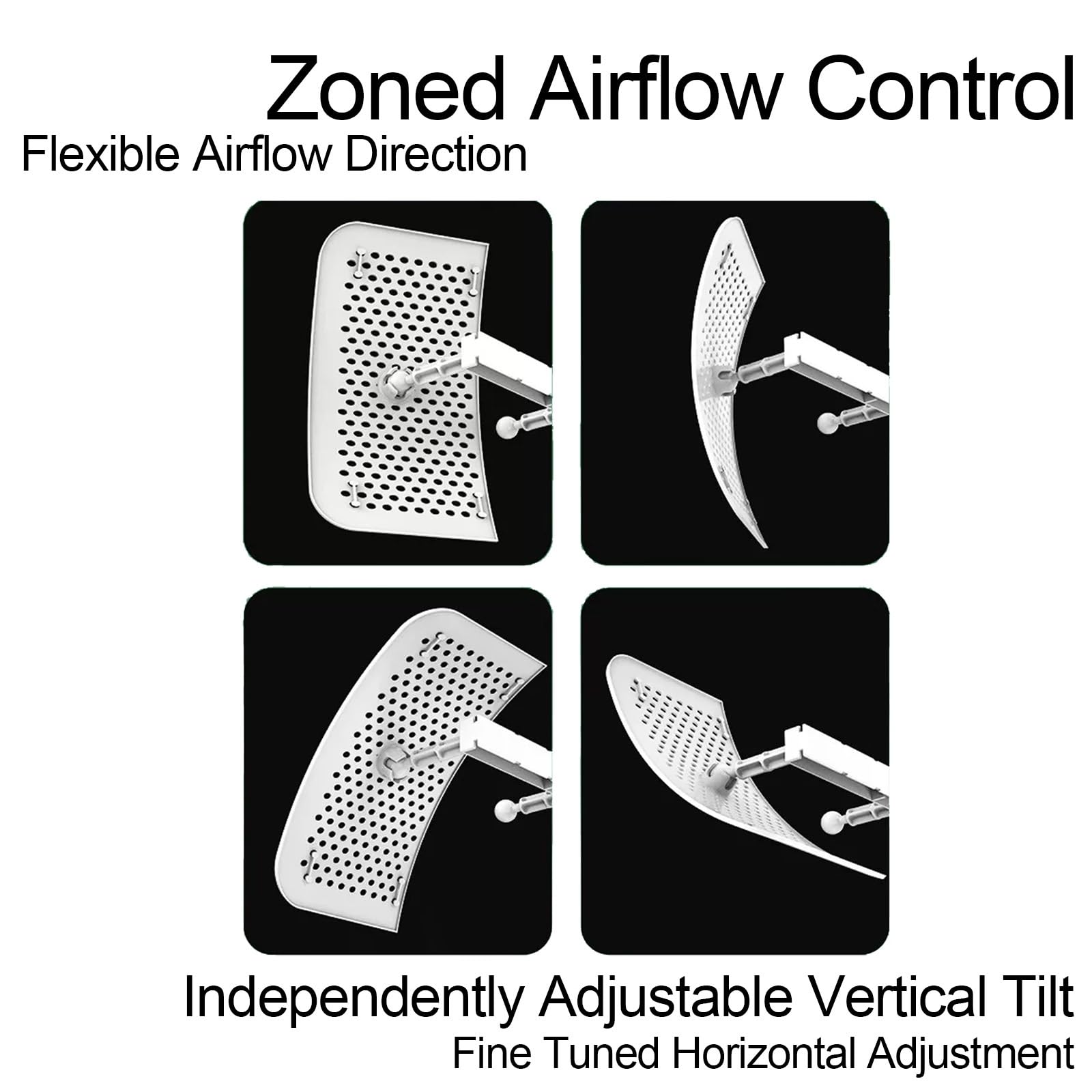 Deflettore Condizionatore 67x20cm Barriera Condizionatore con Controllo del Flusso d'Aria a 6 Zone, Regolabile a 270°