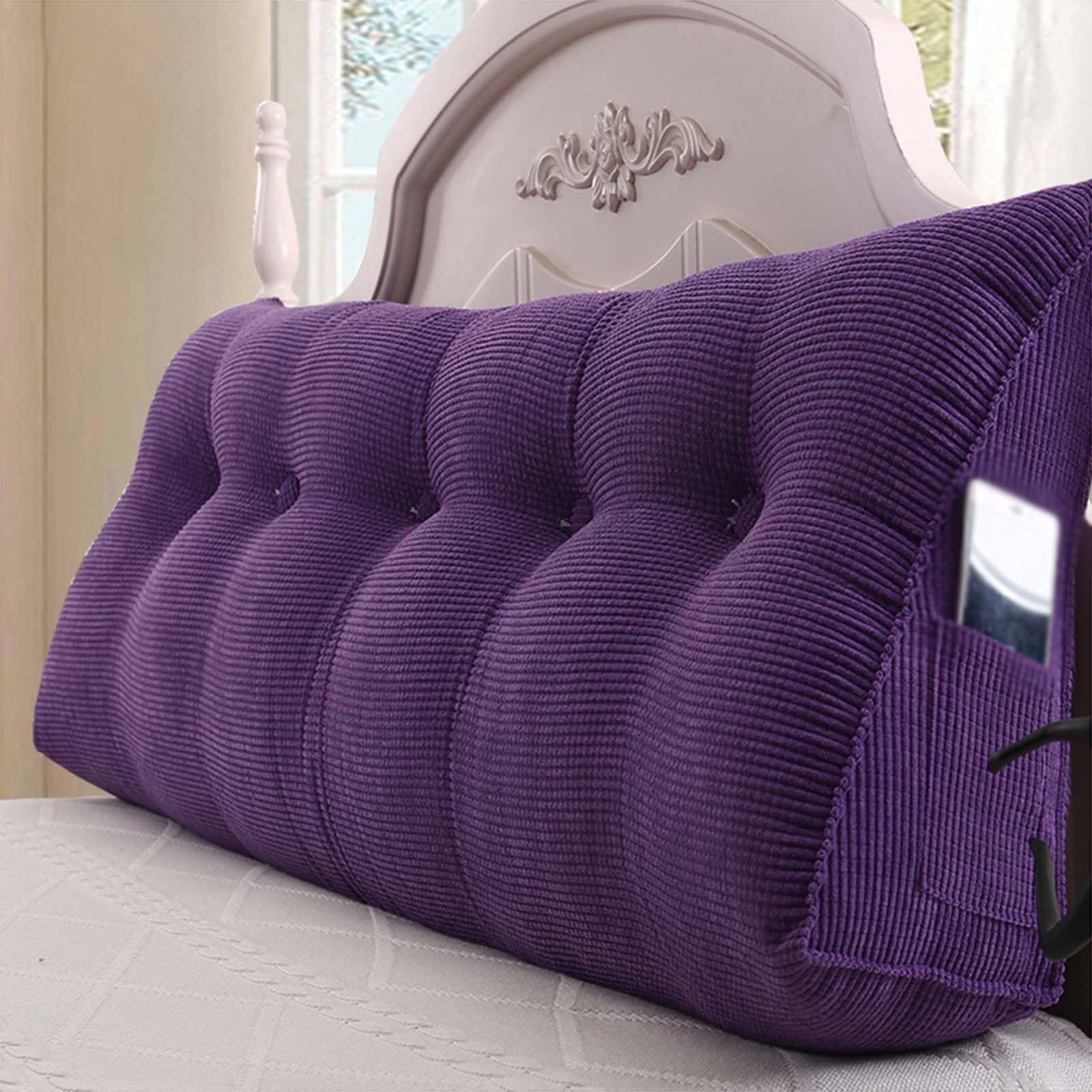 Large Headboards Pillow for Beds Lumbar Bed Pillow Reading Backrest Cushion Triangular Wedge Pillow Headboard Reading Backrest Cushion Headboard Bolster Support Pillow,I,100x23x50cm